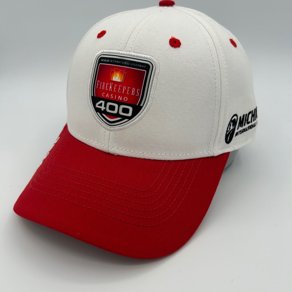 Michigan International Speedway Hat FireKeepers Casino 400 Unisex OSFM Red White